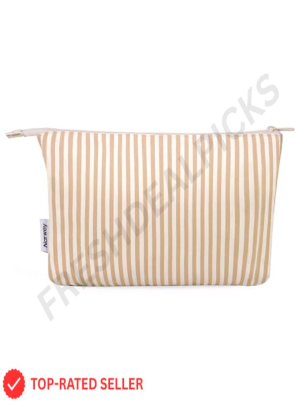 Striped Waterproof Makeup Bag Travel Cosmetic Pouch Zipper Organizer